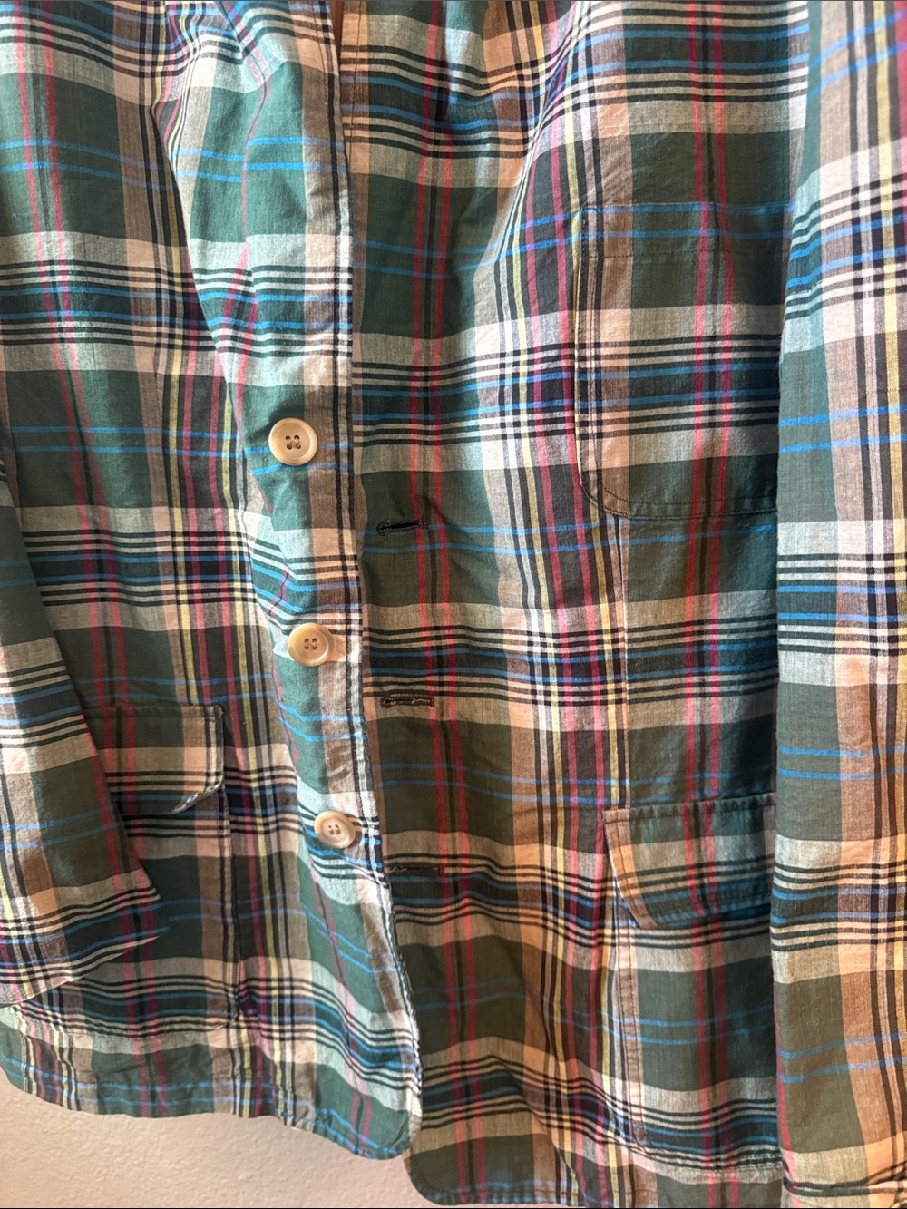 XL Vintage James River Traders Green Plaid Men's Sports Coat Blazer Jacket - Picture 5 of 11